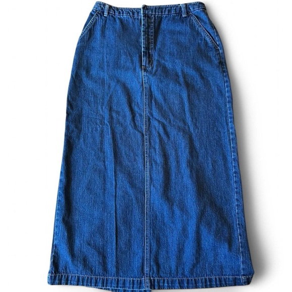 Vintage 90s Kim Rogers Denim Maxi Skirt – Size 8 - Picture 1 of 8